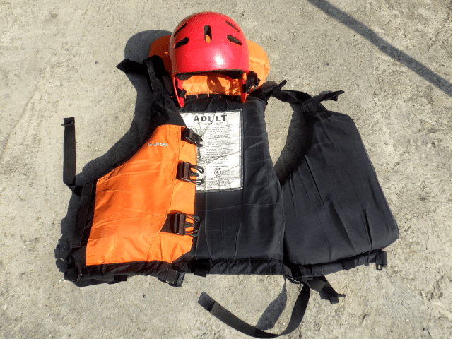 Images of life jackets and helmets