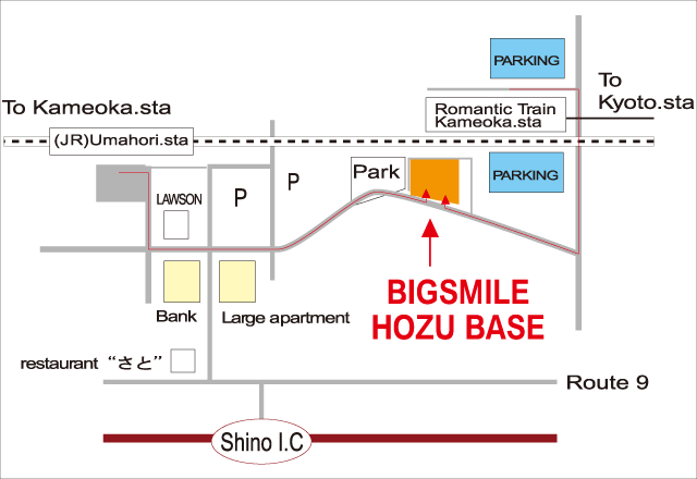 HozuRiver full-day rafting access map