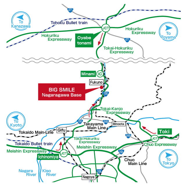 Nagara River Rafting Access Map Access by car