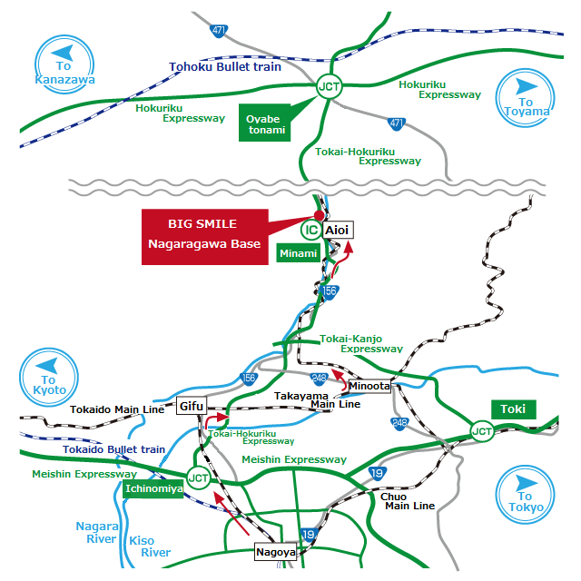 Nagara River Rafting Access Map Access by train