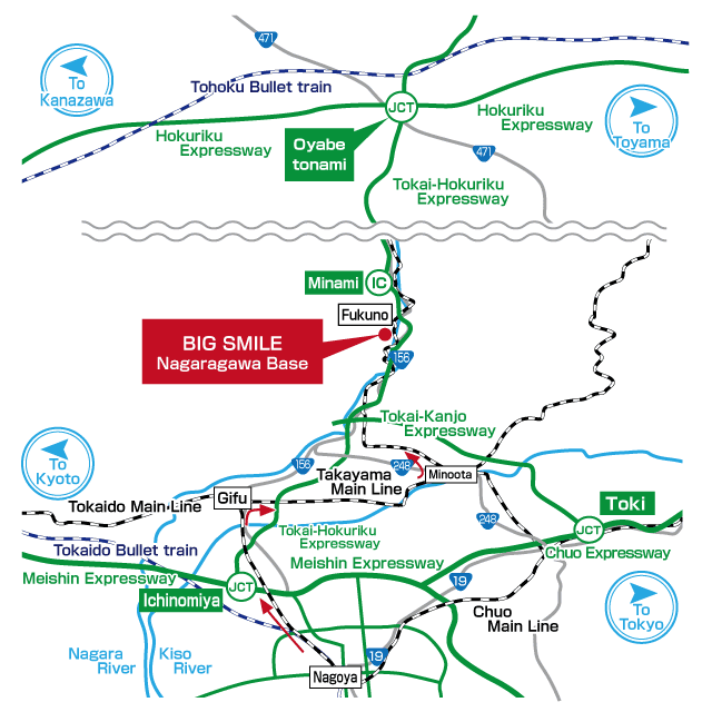 Nagara River Rafting Access Map Access by train