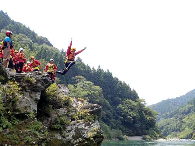 jumping from the rock