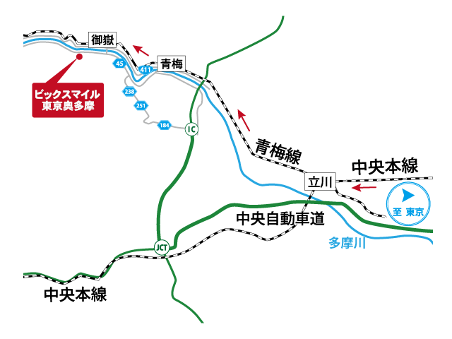 奥多摩ラフティング電車でのアクセス