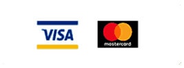 VISA MasterCard JCB DC AMERICANEXPRESSが使えます