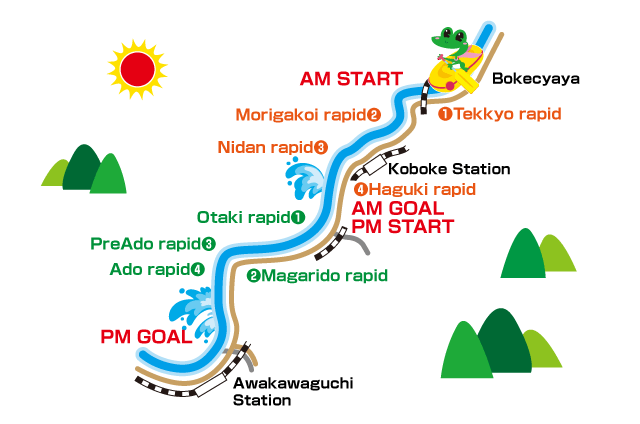 yoshinogawa rafting map