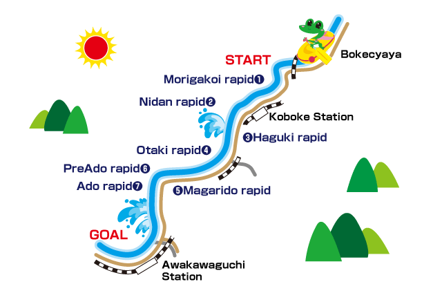 yoshinogawa rafting map